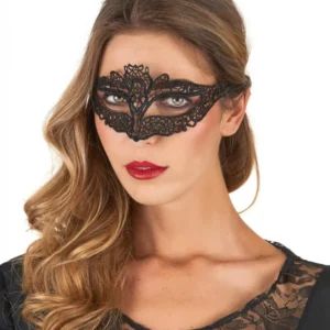 Masque dentellé pour femme noir
