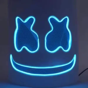 Masque DJ guimauve pour adulte à LED bleu