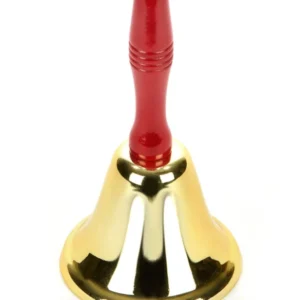 Maxi cloche Père Noël pour adulte dorée avec manche rouge