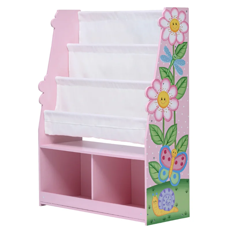 Fantasy Fields Magic Garden Kinder-Bücherregal aus Holz, 4-stöckiges Bücherregal mit Stauraum, Pink