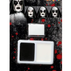 Palette de maquillage Halloween pour adulte noir et blanc