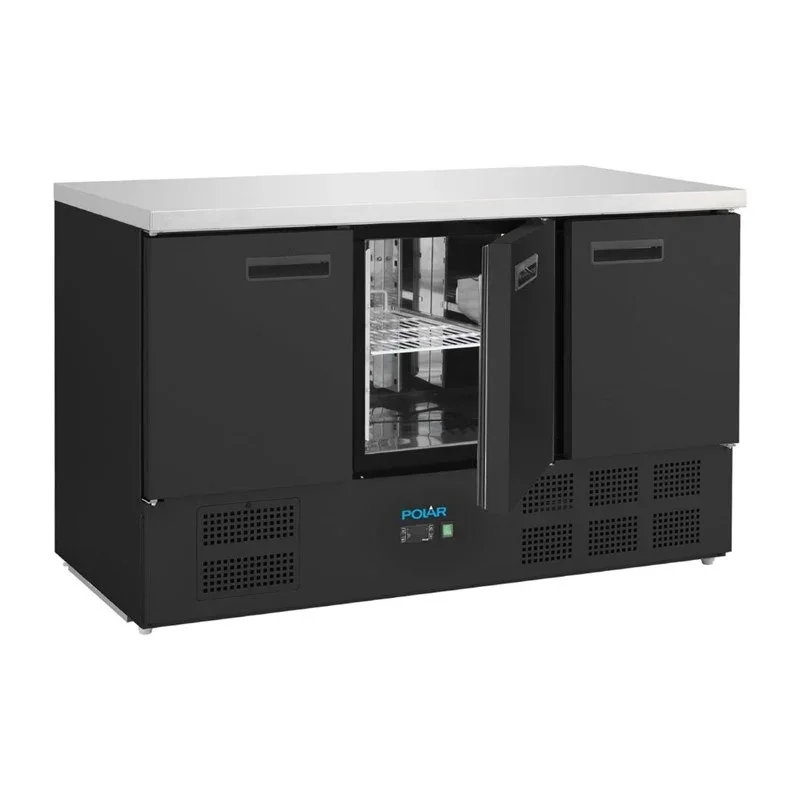 Polar Serie G Dreitüriger Kühltisch Schwarz 400L