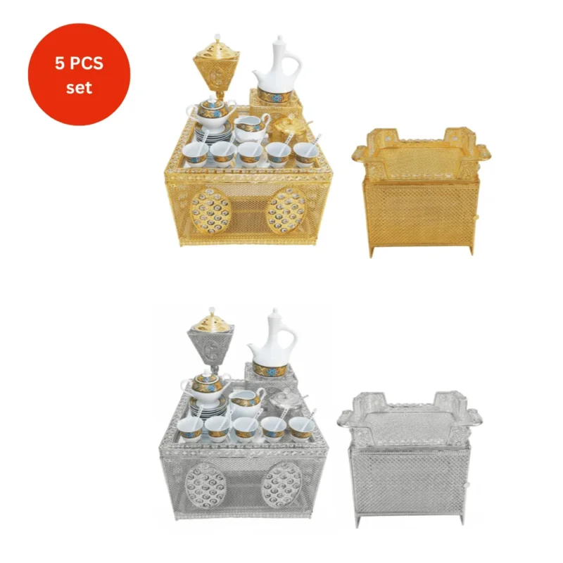 Shewhat 5pcs Rekebot Set Square 2 (Gold & Silver) - gtworld.de