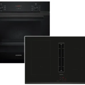 Siemens EQ227EA51Z Set Backofen Deep black inox HB213ABB3 + Induktionskochfeldabzug ED851BS16E