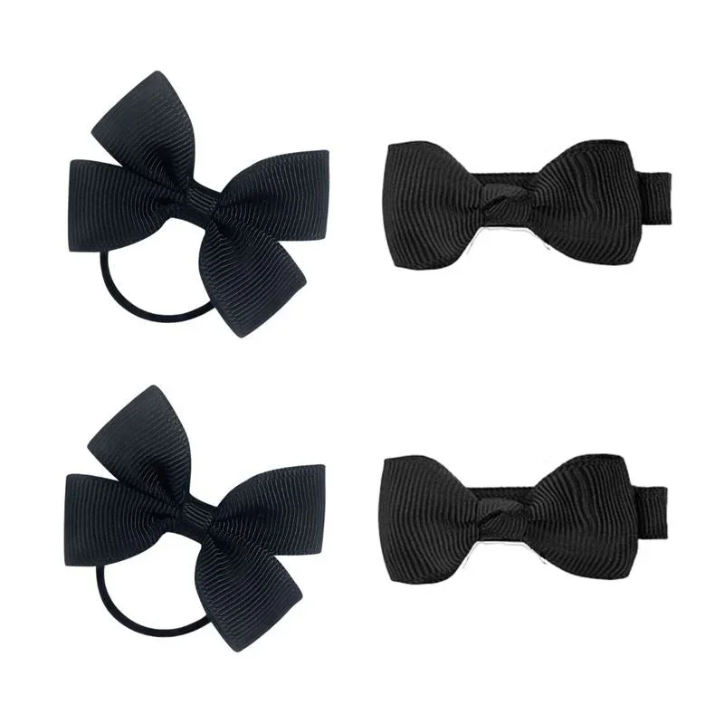 SOHO Kirby Bow Haargummis und Haarspangen – Schwarz – Haaraccessoires | Fashiongirl