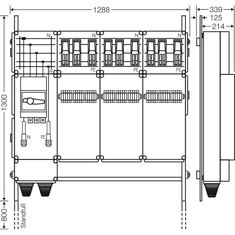Hensel - Verteilerschrank für Energieversorgung Ladeverteiler Mi EV 43kW 9000 b. z. 9 Ladepunkte
