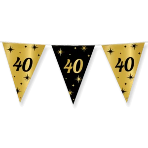 Vlaggenlijn 40 Jaar Goud Zwart 10m van Paper Dreams koop je bij Partywinkel