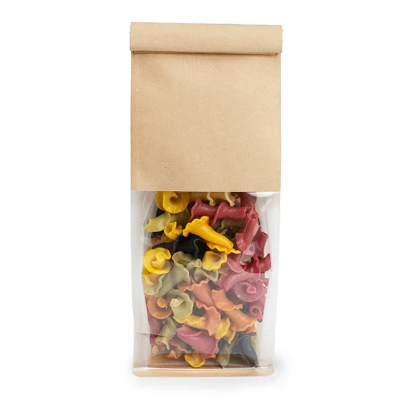 Kraft Box Bottom Tin Tie Gusset Bag 8,9x6,4x25,4cm